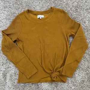 Texture & Thread Jacquard Knot-Front Top